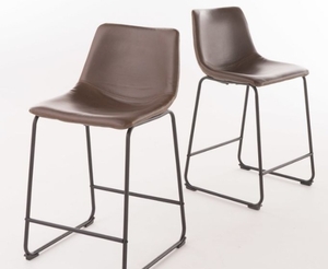 lot 84051 image: Set of 2 Cedric Counter Height Barstools Vintage Brown - Christopher Knight Home