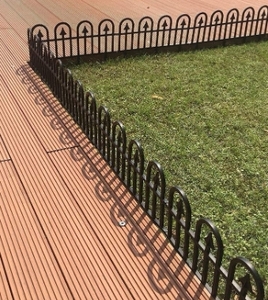 lot 84121 image: Recycled Plastic Decorative Gothic Arch Garden Fence Border and Edging Sction Set-6 Pack, Black