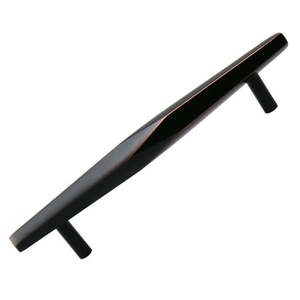 lot 81328 image: GlideRite 5 in. Center Solid Faceted Bar Pull Cabinet Hardware Handle Oil Rubbed Bronze