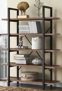 lot 84072 image: Carbon Loft Dayan 5 Tier Industrial Bookcase Distressed Brown