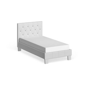 lot 84080 image: Silver Orchid Heston Tufted Twin Faux Leather Platform Bed ONLY HEADBOARD Retail$409.19
