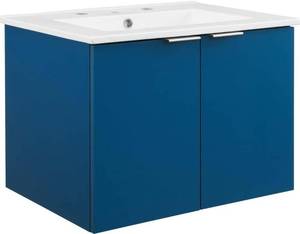 lot 84089 image: Modway Wall Hanging Vanity SKU EEI-4592-NAV