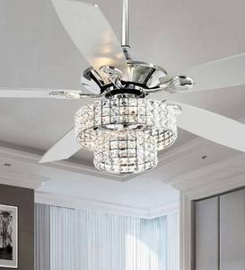 lot 84141 image: 52-inch Chrome 4-light Crystal Shade Ceiling Fan Retail$183.49