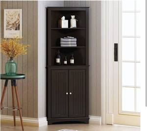 lot 84149 image: TALL CORNER CABINET EXPRESSO SS20-SPT-BA012E