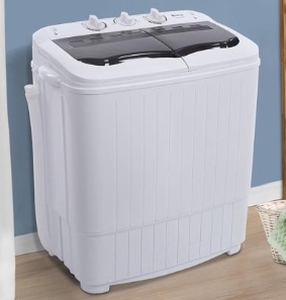 lot 81317 image: 14.3 lbs Portable Mini Washing Machine Twin Tub Compact Laundry Machine with Drain Pump Retail$219.99