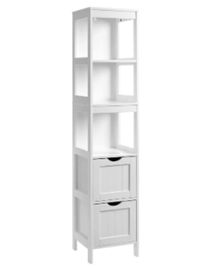 lot 81325 image: Tall Cabinet With Open White Shelves White Item CN2021110102
