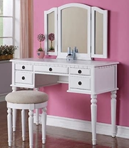 lot 84173 image: BOBKONA RECTANGULAR 5 DRAWER BEDROOM VANITY ITEM-F4185