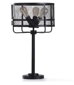 lot 84180 image: STYLECRAFT SATIN BLACK METAL LAMP