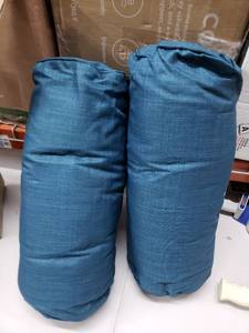 lot 1398 image: 2 Turquoise Cylinder Pillows