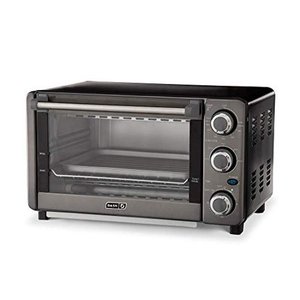 lot 1457 image: Dash Express Countertop Toaster Oven with Quartz Technology, Bake, Broil, and Toast with 4 Slice Capacity and Pizza Capability - Black