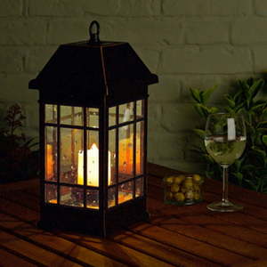 lot 1659 image: Smart Solar San Rafael II Solar Mission Lantern, Bronze, 7 W x 14 H