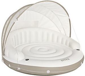 lot 2029 image: Intex Inflatable Canopy Island Float Lounge, 78.5 x 59