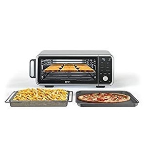 lot 2049 image: Ninja SP201 Digital Air Fry Pro Countertop 8-in-1 Oven with Extended Height, XL Capacity, Flip Up & Away Capability for Storage Space, with Air Fry Basket, Wire Rack & Crumb Tray, Silver (B08QZZY53M)