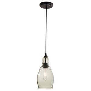 lot 2872 image: Hampton Bay 1-Light Black Mini Pendant 1001642357
