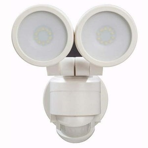 lot 3950 image: Defiant 180 Degree White Motion Activated Outdoor Integrated LED Twin Head Flood Light