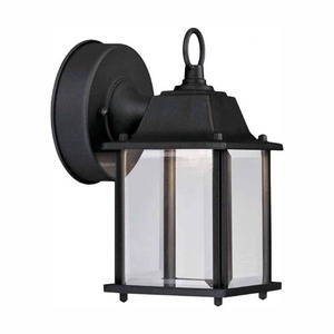 lot 3951 image: Hampton Bay Black Outdoor LED Wall Lantern Sconce