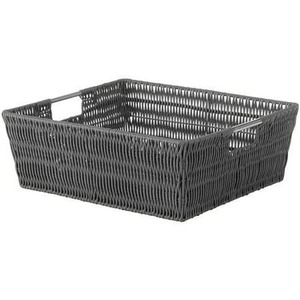 lot 2068 image: Whitmor Rattique� Shelf Storage Basket Tote - Grey - 13 x 15 x 5