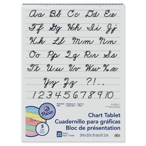 lot 2069 image: Pacon Chart Tablet 1 Ruled 24 x 32 Assorted Colors 25 Sheets
