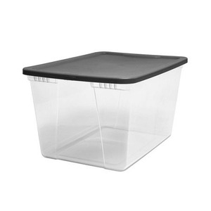 lot 2070 image: Homz 56 Quart Snaplock� Storage Container, Clear Base and Grey Lid (One Tote & Two Lids Only)
