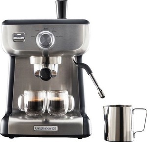 lot 2902 image: Calphalon - Temp IQ Espresso Machine With Steam Wand - Stainless Steel - Retail $399.99
