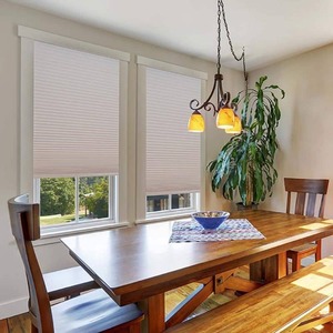 lot 3979 image: Easy Lift Trim-at-Home Cordless Cellular Light Filtering Fabric Shade Natural, 30 in x 64 in, (Fits windows 19- 30)