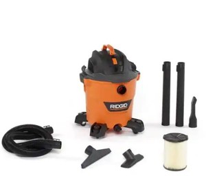 lot 3906 image: RIDGID 16 Gal. 5.0-Peak HP NXT WetDry Shop Vacuum with Filter, Hose and Accessories, OrangesPeaches, 20 x 27