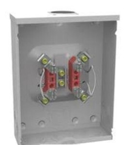 lot 3910 image: Milbank 250-Amp Ringless Single Phase (124240) Meter Socket, 15 x 11, Grey