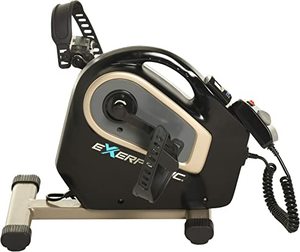 lot 1105 image: Exerpeutic 2000M Motorized Electric Legs and Arms Pedal Exerciser Mini Exercise Bike, Black