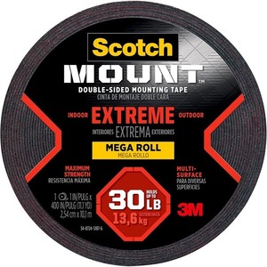 lot 1171 image: Scotch-Mount Extreme Double-Sided Mounting Tape Mega Roll 414H-Long-DC, 1 in x 400 in (B00FUEN2GK)