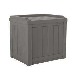 lot 1927 image: Suncast - Small Resin Patio Storage Deck Box and Seat