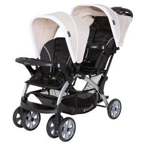 lot 1930 image: Baby Trend Sit N Stand Travel Compact Toddler Baby Double Stroller, Modern Khaki