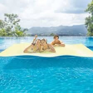 lot 1936 image: COMFY FLOATS - 12 x 5 Foot No Inflate Water Pad Pool and Lake Float - Yellow