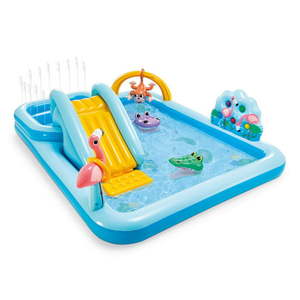lot 1975 image: Intex - 96 x 78 x 28 Inflatable Jungle Adventure Play Center Spray Kiddie Pool - Multi