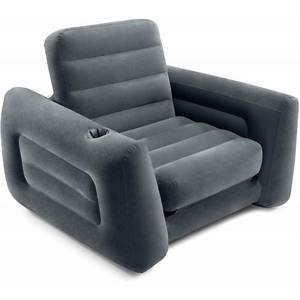 lot 1991 image: Intex Pull-Out Chair Inflatable Bed, 46 X 88 X 26, Twin, Grey (B07V49QRCX)