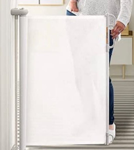 lot 59473 image: Momcozy Retractable Baby Gate, 33 Tall, Extends up to 55 Wide, Child Safety Baby Gates for Stairs, Doorways, Hallways, Indoor, Outdoor