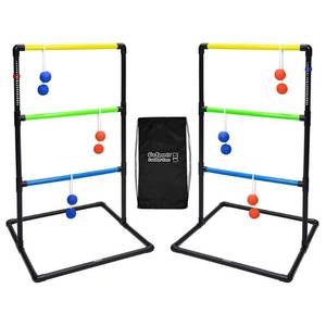 lot 59474 image: GoSports IndoorOutdoor Ladder Toss Game Set with 6 Rubber Bolos, Carrying Case and Score Trackers
