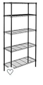 lot 59509 image: Amazon Basics 5-Shelf Adjustable, Storage Shelving Unit, Steel Organizer Wire Rack,