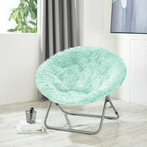lot 59530 image: Urban Shop Mongolian Faux Fur Oversized Moon Chair, Multiple Colors