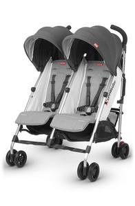 lot 59534 image: UPPAbaby G-LINK 2 Reclining Side by Side Umbrella Stroller in Charcoal Melange at Nordstrom