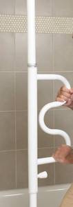 lot 59533 image: Stander Security Pole and Curve Grab Bar Bathroom Transfer Pole White