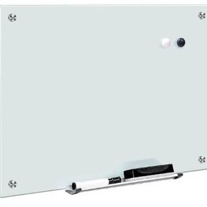 lot 5002 image: Amazon Basics Glass Board, Magnetic Dry Erase White Boards, Frameless, Infinity, 18 x 24 Inches