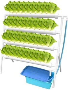 lot 5051 image: weplant Hydroponic Growing System 4 Layer 36 Holes with Timed Cycle Fertilizer, PVC-U Pipe Hydroponic Kit with Cups Sponge Pump