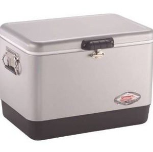 lot 5062 image: Coleman Cooler  Steel-Belted Cooler Keeps Ice Up to 4 Days  54-Quart Cooler for Camping, BBQs, Tailgating & Outdoor Activities