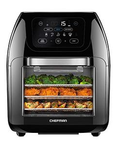 lot 5065 image: Chefman Multifunctional Digital Air Fryer Rotisserie, Dehydrator, Convection Oven, 17 Touch Screen Presets Fry, Roast, Dehydrate & Bake, Auto Shutoff, Accessories Included, XL 10L Family Size, Black