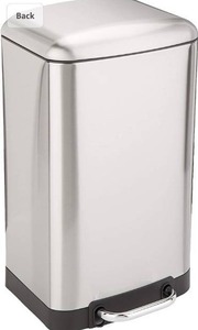 lot 5066 image: Amazon Basics 20 Liter  5.3 Gallon Soft-Close, Smudge Resistant Trash Can with Foot Pedal - Nickel