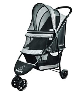 lot 5105 image: ROODO Pet Stroller Dog Stroller 3 Wheel Pet Stroller for Medium Small Dogs and Cats Foldable Portable Dog Walker with Storage Basket Travel Jogging Stroller (Grey)