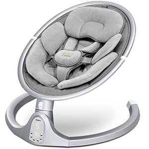 lot 5108 image: Baby Swing for Infants, BabyBond Bluetooth Infant Swing with Music Speaker, Preset Lullabies, 5 Point Harness Belt, 5 Speeds and Remote Control - Portable Baby Swing for Inside and Outdoor