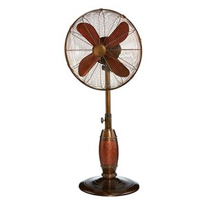 lot 5113 image: DecoBREEZE Adjustable Height Oscillating Outdoor Pedestal Fan, 18 In, Coppertino