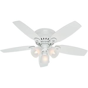 lot 5129 image: Hunter 46 Hatherton Snow White Ceiling Fan with Light Kit and Pull Chain