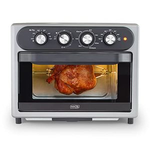 lot 5134 image: DASH Air Fry Multi Oven - 7 in 1 Convection Air Fry Oven with Non-stick Fry Basket, Baking Pan & Rack, 23L, 1500-Watt - Graphite